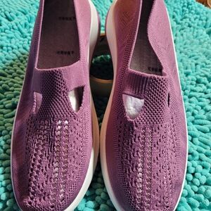 Elegant Purple Knit Women's Loafers